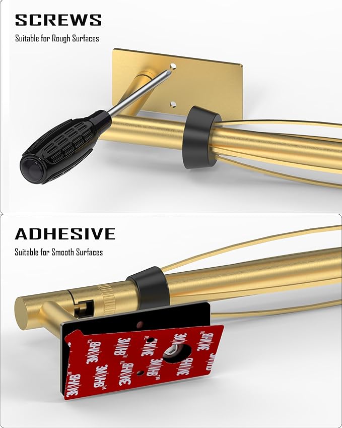 Paper Towel Holder Under Cabinet, Single Hand Operable Roll Holder with Damping Effect,No Drilling or Wall Mounted SUS304 Stainless Steel for Kitchen Bathroom (Brushed Gold)