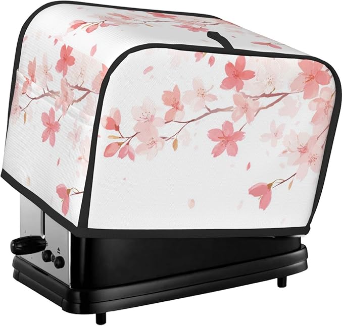 Toaster Cover 2 Slice Pastel Flower Cherry Blossom Kitchen Small Appliance Covers with Pockets Dust and Fingerprint Protection