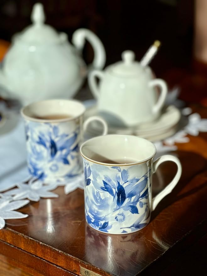 STP GOODS Porcelain Mug 13.5 fl. oz. - Set of 2 in Gift Box Coffee Cup, Gift for Women and Men (Mizuki)