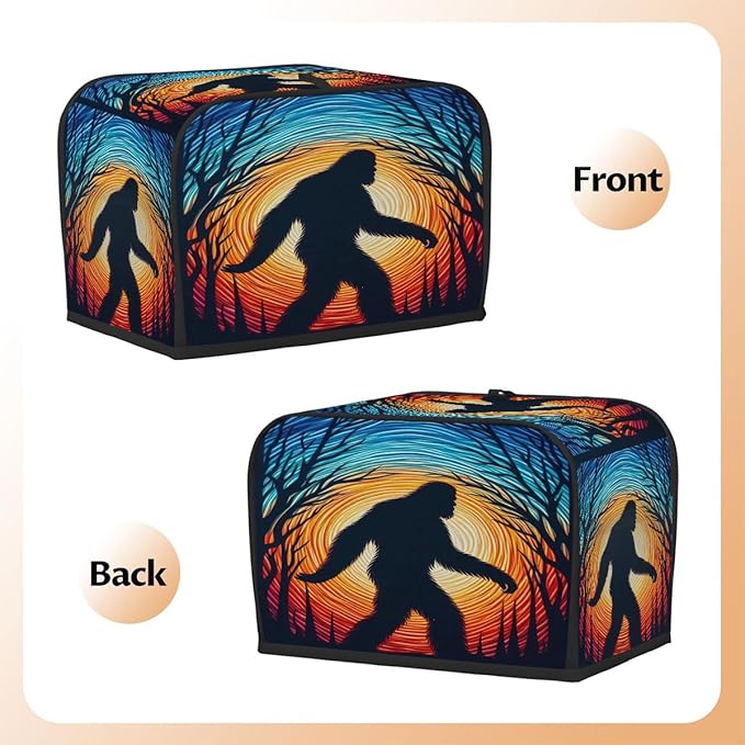 Bigfoot Abstract Color 2 Slice Toaster Cover Dust And Fingerprint Bread Maker Cover Bakeware Protector Washable Appliance Covers Kitchen Accessories For Home Kitchen Women Gift