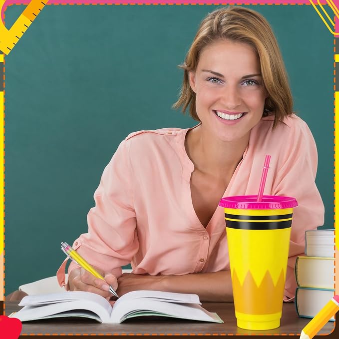 Honeydak 24 Set Back to School Teacher Gift Bulk Teachers Appreciation Gifts in Bulk 24oz Teacher Tumbler Cute Composition Notebook Sticky Note Ballpoint Pen for Mentor Lecturer Educator