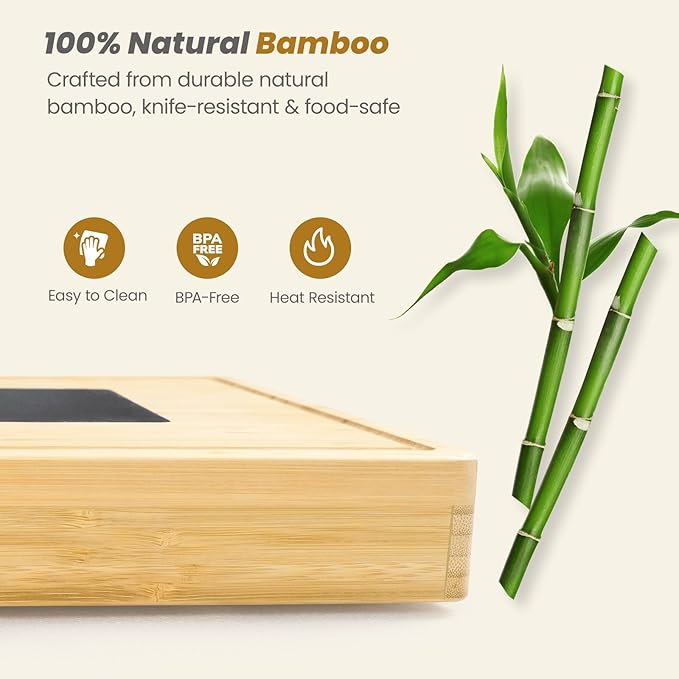 Extra Large 33.7x15.7 inch Charcuterie Boards Gift Set, 100% Bamboo Cheese Board and Knife Set, Cool Meat Cheese Platter Tray, House Warming Gifts New Home, Ideas for Women Mom