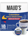 Maud's Colombian Coffee Pods, 18 ct, Single Origin, Medium Roast Coffee in Single Serve Pods – 100% Arabica Coffee, Compatible with Keurig K Cups Maker