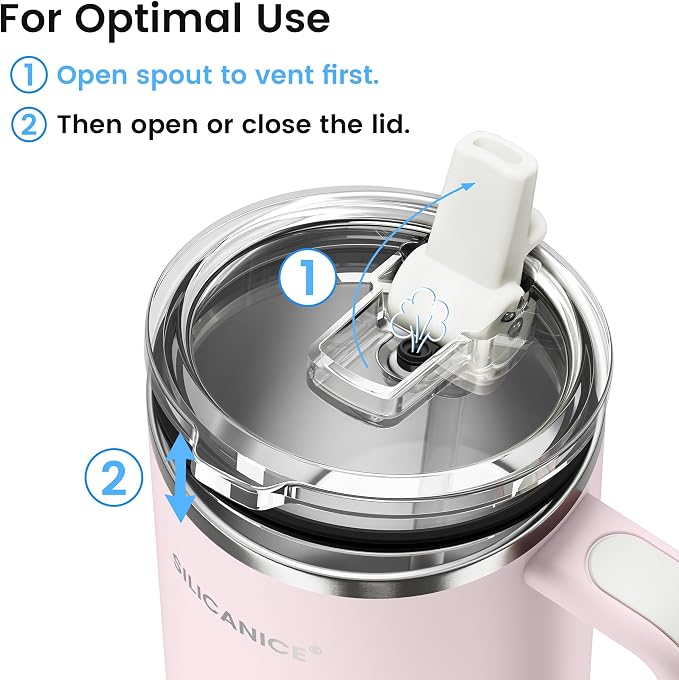 For Travel & Gym – Never Drink from a Moldy Lid Again: 30oz Hygienic Tumbler, 100% Leakproof Lid & Removable Foldable Spout. Reinforced Base, Fits Cup Holders- Pink Sand