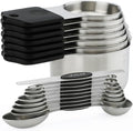 Magnetic Measuring Cups and Spoons Set of 16 Includes 7pcs Stainless Stee Stackable Nesting Magnetic Measuring Cup 9pcs Magnetic Measuring Spoon for Dry and Liquid Ingredients
