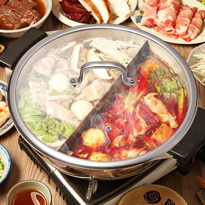 DOITOOL 13 Inch Tempered Glass Pot Lid with Heat-Resistant Handle Thickened Visual Cover for Frying Pan Kitchen Cookware Accessory with Steam Vent and Non-Slip Grip