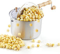 Cook N Home Stovetop Popcorn Popper with Crank, 6-Quart Aluminum Popcorn Pot, Silver