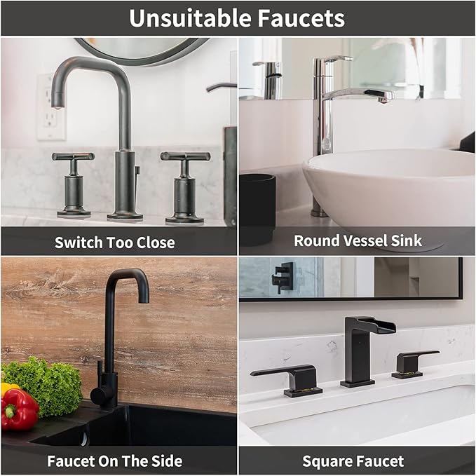 Gosmol Kitchen Faucet Sink Splash Guard Silicone Faucet Mat, XXL 30 inch Faucet Handle Drip Catcher Tray, Deflector Under The Faucet, Self Draining Slopes Design Keep Kitchen Bathroom Drying - Clear