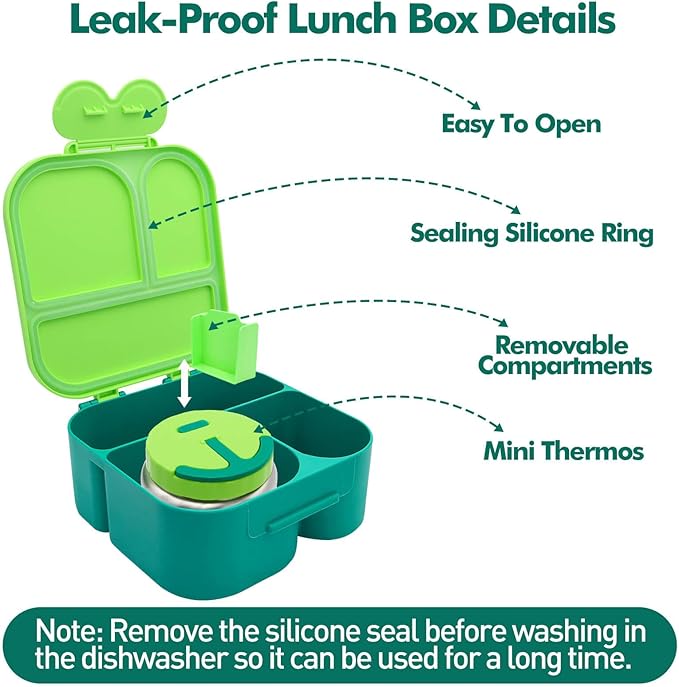 Lunch Box with Bento Box, with Leak Proof Thermo Food Jar, Preppy Corduroy Insulated Lunch Bag for Boys Girl Kids Teens School Travel Picnic