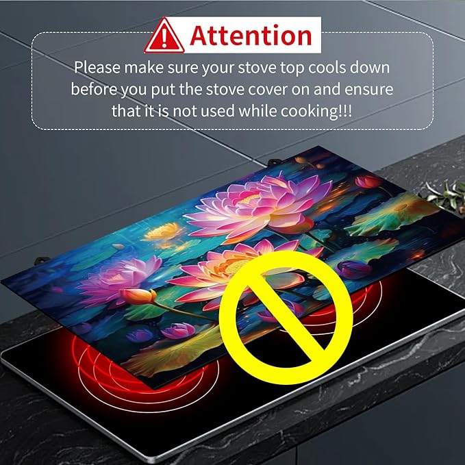 Decorative Electric Stove Top Covers, Heat Resistant Silicone Stove Cover Mat, Stove Top Protectors for Electric Flat Glass Stoves, Adds Extra Counter Space for Small Kitchens and Apartments