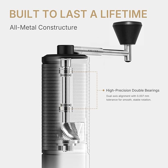 TIMEMORE C5 ESP PRO Manual Coffee Grinder, 42mm Stainless Steel S2C Burr, 50 Adjustable Settings Hand Grinder, All-Metal Portable Coffee Grinder for Espresso, Pour Over & French Press, 30g, Black