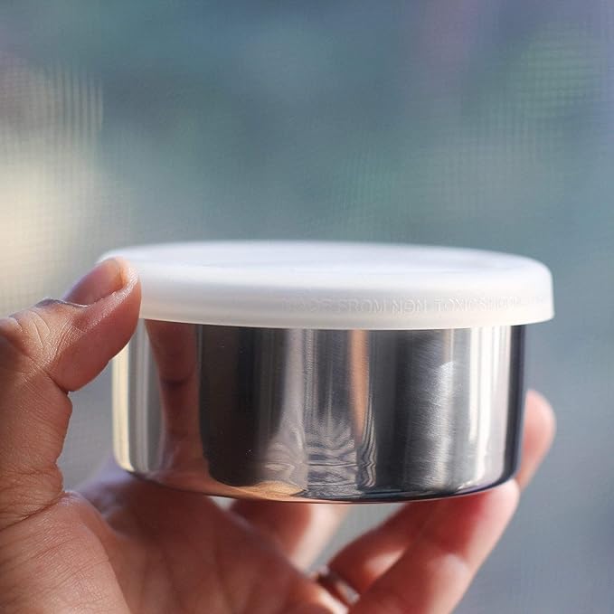 ECOlunchbox Oval & Snack Cup – 2-Piece Stainless Steel Lunch Set, 30 oz Total (24 oz Oval + 7 oz Leak-Proof Cup), Plastic-Free, Dishwasher & Oven Safe
