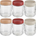 OSALADI 6pcs 500ml Airtight Glass Jars with Sealed Lids, Reusable Food Storage Containers for Coffee, Nuts, Spices, Yogurt, and Meal Prep in Kitchen