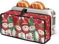 Christmas Snowman Toaster Cover 2 Slice Red Cover for 2 Slice Slim Toaster, Easy to Fold and Carry Water-Resistant Dust Covers for Kitchen Appliances, Machine Washable