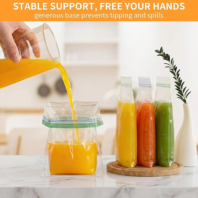 Novabright 4 Pack Acrylic Bag Holder for Food Prep Bag 2 Sizes Clear Baggy Rack Holder Food Storage Baggy Stand for Filling Make Prep Freezer Meals Hands-free to Pour Leftovers, Quart & Gallon Sizes