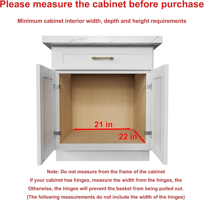 Sikarou Pull Out Cabinet Organizer,Heavy-Duty Slide Out Shelf, Wood And Wire Basket, Pull Out Drawer for for Kitchen Under Sink Space, Pantry, Bathroom (20 * 21 WM)