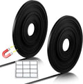 Tellegloww 2 Rolls Black Magnetic Tape Roll Thin Strips, 1/2 Inch x 25 Feet Magnetic Board Dividers Whiteboard Graphic Decorative Tape Marking Line for Classroom Office Art Accessories