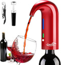 Electric Wine Aerator - One-Touch Automatic Decanter and Dispenser, Red & White Wine Pourer, Unique Gift for Wine Lovers (Red)