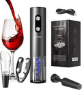 Marchpower Electric Wine Bottle Opener, Cordless Rechargable Automatic Red Wine Corkscrew with Aerator Pourer, Foil Cutter, Vacuum Preservation Stopper and Base, Home Bar Accessories for Wine Lovers
