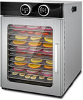 Food Dehydrator with 10 Stainless Steel Trays, with Electronic knob, 194°F Temperature Adjustable and 0-15 Hour Digital Timer, 800W dehydrators, low noise, for Dog Treats, Meat, Fruit, Jerky and Herbs