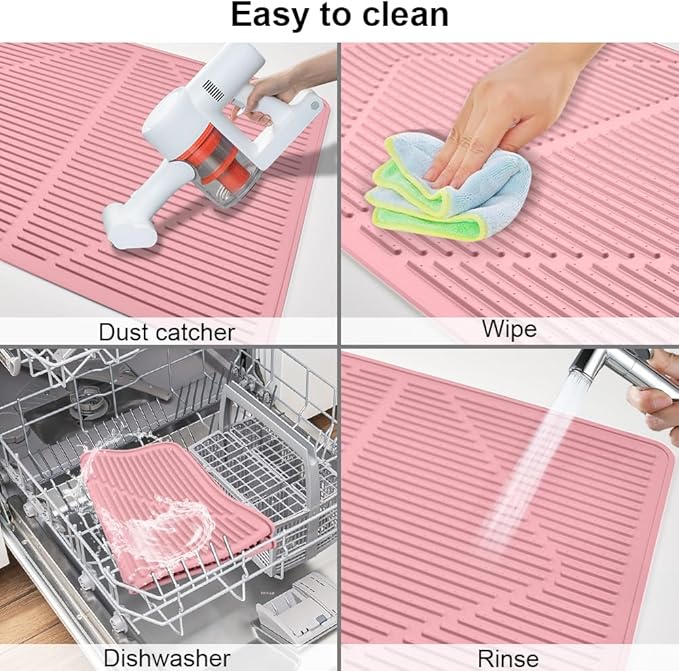 KindGa Stove Cover - Stove Top Covers for Electric Stove - More Thick - 28 x 20 Inch Stove Guard Stove Top Protector, Silicone Stovetop Cover Cooktop Mat for Kitchen Glass Stove Top -Pink