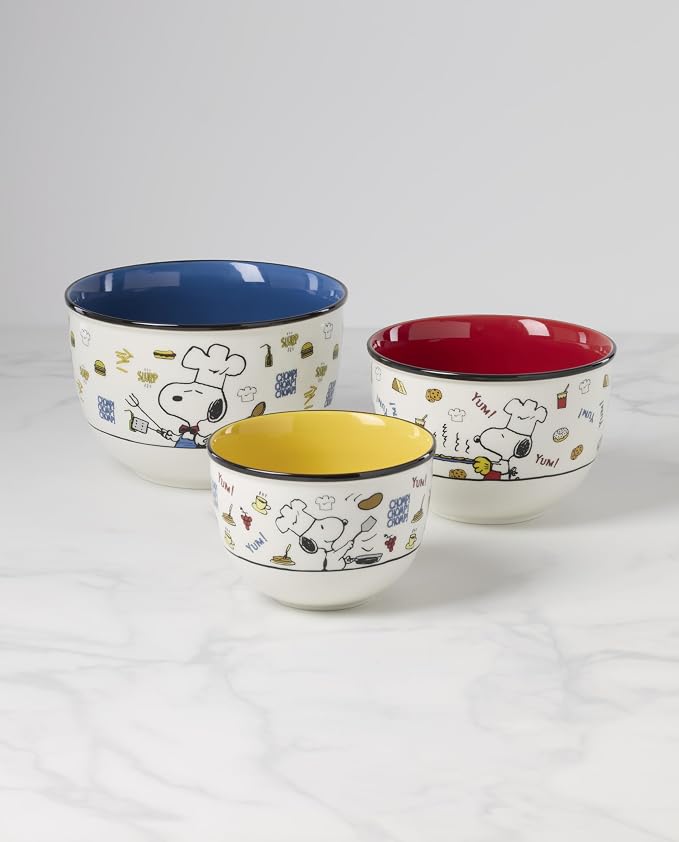 Lenox 897579 Chef Snoopy 3-Piece Bowl Set