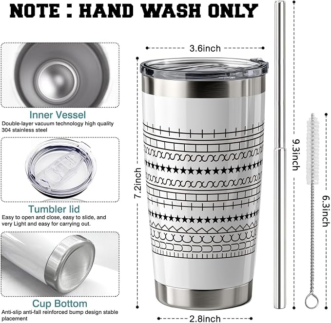 Hidden Message Coffee Mug for Women Men - Funny White Elephant Gifts FTS Tumbler for Coworker, Friends - Novelty Stainless Steel Prank Coffee Cups 20oz Gag Gifts with Straw White