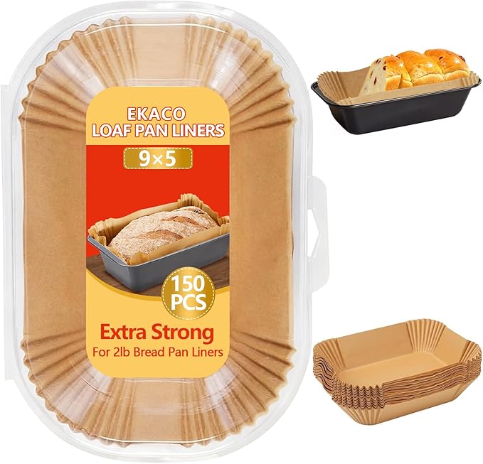 150 PCS Loaf Pan Liners, 9x5 Inch Loaf Pan Liners Baking Bread, Non-Stick Pre-Formed Parchment Paper for Bread Pan, Ideal Disposable Loaf Breads Liners