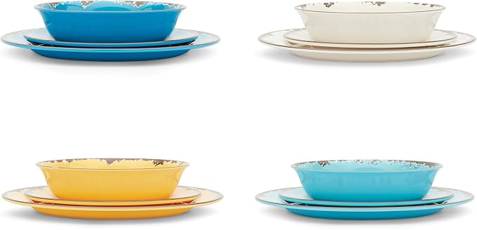 Fox Run Melamine Dinnerware Set, Multicolor, 12 Piece