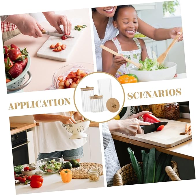 3pcs Small Jars Lids Bins Lids Sealed Storage Tubs for Meal Prep Containers Kitchen Storage