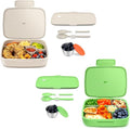 Bento Lunch Box, 5 Compartments Lunch Container for Kids/Adults with Snack cup, Wheat Fiber Eco-Friendly Double Insulated Boxes, Dishwasher and Microwave Safe, BPA-Free