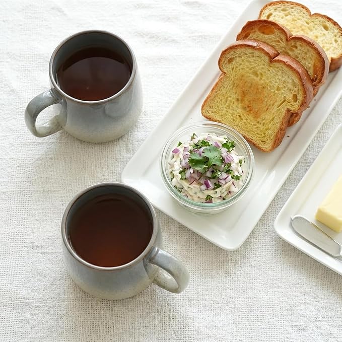 Bosmarlin Ceramic Coffee Mug Set of 4, 17 Oz, Coffee Cups with Big Handle, Microwave and Dishwasher Safe (Purple)