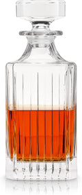 Viski Reserve Milo Whiskey Decanter with Stopper, Stylish Crystal Liquor Decanter for Bourbon, Scotch, Spirits, Wedding Gifts, Man Cave Essentials, Elegant Home Bar Accessories, 28 oz (828 ml)