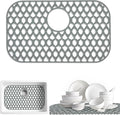 SAMSIER Silicone Sink Protectors Mats (13x11 & 14x12 & 16x12 & 18x16 & 19x14 & 21x16 & 22x13 & 25x16 & 26x14 & 28x14 & 30x16) for Bottom of Kitchen Sink (22”x13”, Rear Drain)