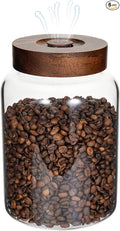 Glass Spice Jars Seasoning Containers Small Glass Jars with Lids Airtight Food Storage Canister for Kitchen Pantry Sugar Tea Coffee Bean Nuts Cookies Herbs Salt (60oz(1800ml)*1 pack)
