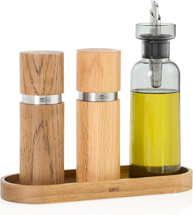 AdHoc AromaPour Oil & Vinegar Dispenser - Reusable, No-Drip Glass Container with Stainless Steel Filter - Dishwasher Safe - 10 oz