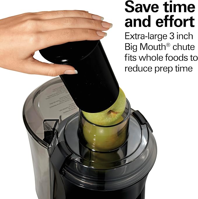 Hamilton Beach Juicer Machine, Big Mouth 3” Feed Chute for Whole Fruits and Vegetables, Easy to Clean, Centrifugal Extractor, Vegetable & Fruit Juicer, BPA Free, 800W Motor, Stainless Steel