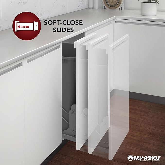 Rev-A-Shelf 25" Tip Out Tray with Soft Close for Sink Base Cabinets, Storage Organizer for Kitchen, Laundry Room, or Vanity Cabinets, 6581-25SS-SC-1