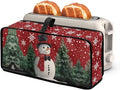 Christmas Snowman Toaster Cover 2 Slice Red Xmas Party Slim 2 Slice Toaster Cover Easy to Fold and Carry, Heat-Resistant Dustproof Kitchen Appliance Protector