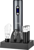 Electric Wine Opener, Rechargeable Wine Opener Set with Foil Cutter, Wine Aerator, Vacuum Stopper and Storage Base, Ideal Wine Accessories for Wine Lovers, Perfect Wine Gifts