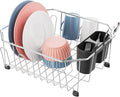 iSPECLE Small in Sink Dish Drying Rack - Stainless Steel Compact Inside Sink Dish Drainer for RV Apartment Kitchen, Rust Resistant, 11.6" W x 13.4" L, Silver