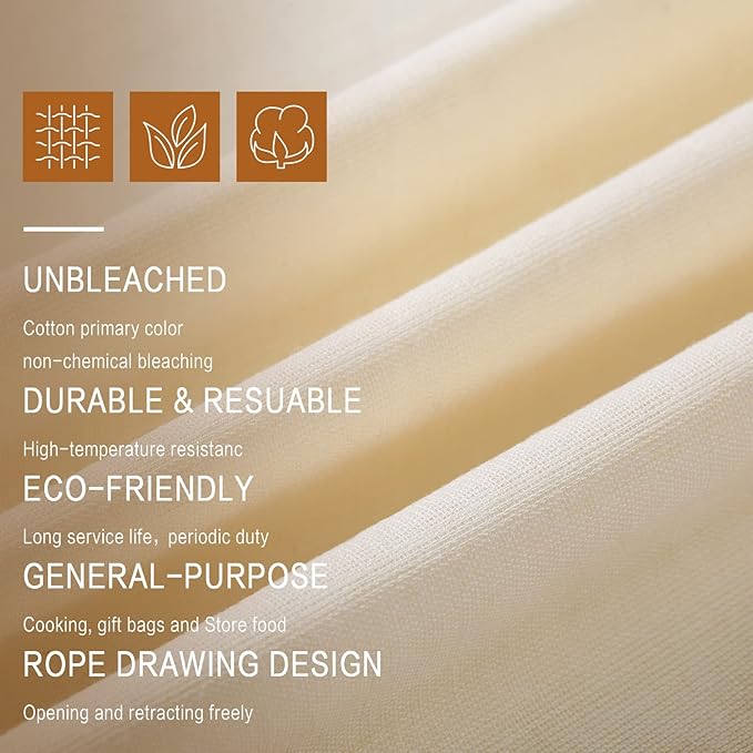 Tatuo 400 Pcs Cotton Muslin Bags with Drawstring Reusable Cloth Sachet Pouch Empty Gift Canvas Bags Bulk for Jewelry Home Party Favors (5 x 7 Inch)