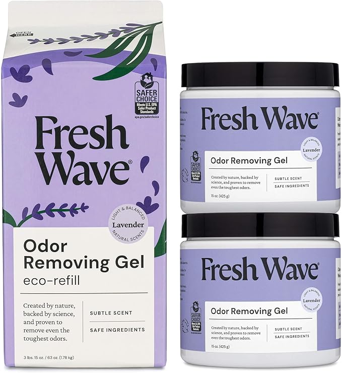 Fresh Wave Lavender Odor Removing Gels Bundle: (2) 15oz. Gels, (1) 63oz. Gel Refill