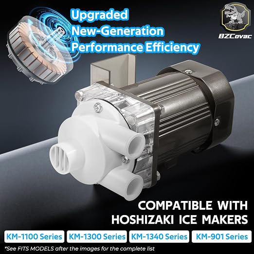 S-0731 Water Pump for Hoshizaki, Ice Machine Motor Assembly with Mounting Plate, 14-Inch Cable, and Factory Plug