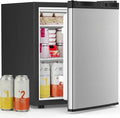 Antarctic Star Mini Fridge with Freezer, Rated 1.6 cu.ft, Small Upright Refrigerator with Removable Shelves, 7 Adjustable Thermostat, Low Noise for Bedroom/Apartment/Office,Silver