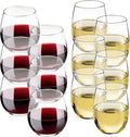 Libbey Stemless Wine Glasses Set of 12, Dishwasher Safe Set Of Wine Glasses, Perfect for Cocktails, Water, and Outdoor Glassware