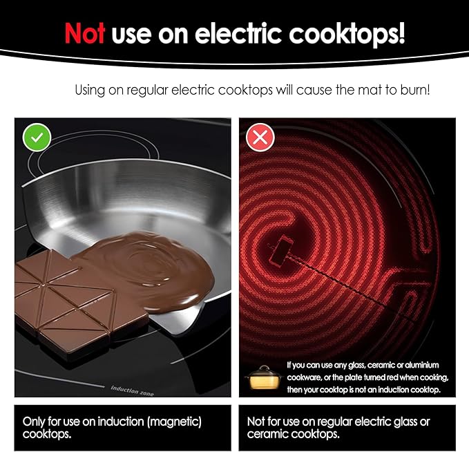 KitchenRaku Large Induction Cooktop Protector Mat 20.4 x 30.7 inch, Translucent (Magnetic) Electric Stove Burner Covers Antiscratch as Glass Top Stove Cover or Electric Stove Top (Flame Pattern)