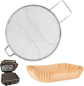 Splatter Shield & 100PCS Paper Liners for Ninja IG651,IG600,IG601 Foodi Air Fryer Accessories, Stainless Steel Splash Guard Replacement Parts for Ninja 6 in 1 Smart XL Indoor Grill Mesh Screen