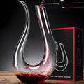 PARACITY Wine Decanter, Hand Blown Lead-Free Crystal Glass Red Wine Decanter 45oz U-Shape with Aerator for Women and Men, Wine Gifts for Christmas, Birthdays