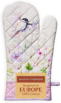 Maison d'Hermine Oven Gloves 100% Cotton Oven Mitt 7" x 13" with Loop Heat Resistant BBQ Cooking Gloves Baking Grilling Gifts for Mothers Day Spring/Summer (Pack of 1, Magnolia Mornings)